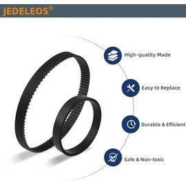 JEDELEOS Replacement Belt Set for Bissell PowerForce PowerBrush Pet XL 3071 and TurboClean DualPro Pet 3067, 30673, 3072, 3109 Carpet Cleaner, Replace Parts 1626502 & 1626486 (2-Set)