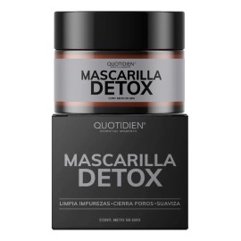 Mascarilla Facial Detox Skin Care con Carbón Activado y Arcillas Puras - Limpieza Profunda - Skincare Absorbe Grasas - Purifica - Disminuye Puntos Negros y Poros Acne - Limpieza Facial