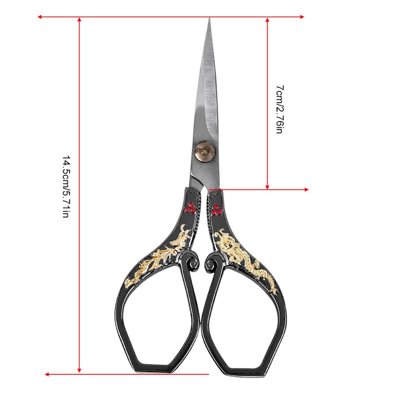 Vintage Stainless Steel Sewing Scissors Classical Cutting Embroidery Crafts Tool