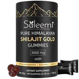 Shilajit Gummies - Pure Himalayan Shilajit Gold Grade with Fulvic Acid | 85 Micronutrients | Ashwagandha & Gokshura | No Added Sugar | Non-GMO | 100% Natural Premium | 60 Gummies for Men and Women