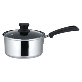 Bestco NQ-0042 Rimpio Single Handle Pot with Lid, 6.3 inches (16 cm), Stainless Steel, 3 Layer Sole, Fluorine Resin Treatment, IH Compatible, Saucepan