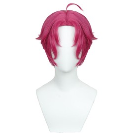 JingDan Demonio Hunters Costume Wig for Abs Saja,Pop Animated Characters Wigs Short Hair Wig,Red