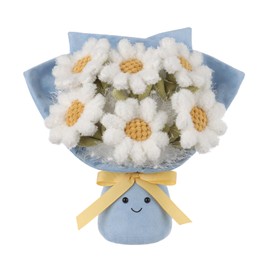 Apricot Lamb Romantic Daisy Bouquet Plush Stuffed Animals for Kids, Soft Cute Plush Toys for Baby Girl and Boy, Fluffy Romantic Daisy Bouquet White 11.5 Inches