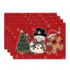Artoid Mode Snowman Tree Gingerbread Red Christmas Placemats Set of