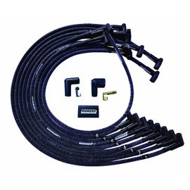 Moroso 51543 Ultra Series Black Sleeved Spark Plug Wires, Big Block Chevy, Under Header Routing, 90 Degree Plug Ends, HEI Distributor