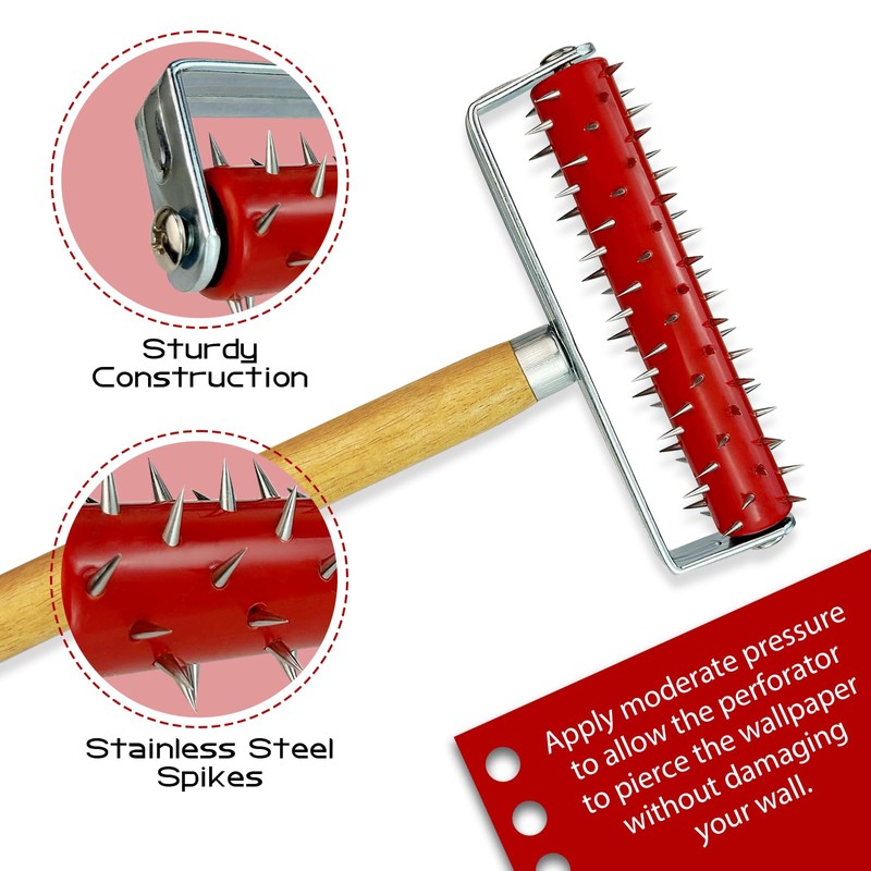 Wallpaper Removal Scoring Perforator Tools with Extra Cover, Wall Paper