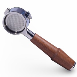 KNODOS Bottomless Portafilter 54mm Walnut for Breville Barista Express, Pro, Touch, Bambino Plus | Premium Naked Portafilter | Fits BES870XL, BES878, BES880 | Includes 18–21g Filter Basket