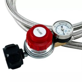 Unbranded  High Pressure (0~30 PSI) Adjustable Propane Regulator with 12FT SS Braided Hose