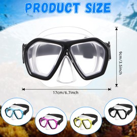 Fabbay 4 Pcs Adult Elastic Strap Swim Goggles with Nose Cover Snorkel Diving Mask Goggles Swim Mask with Fabric Strap (Elegant Colors)