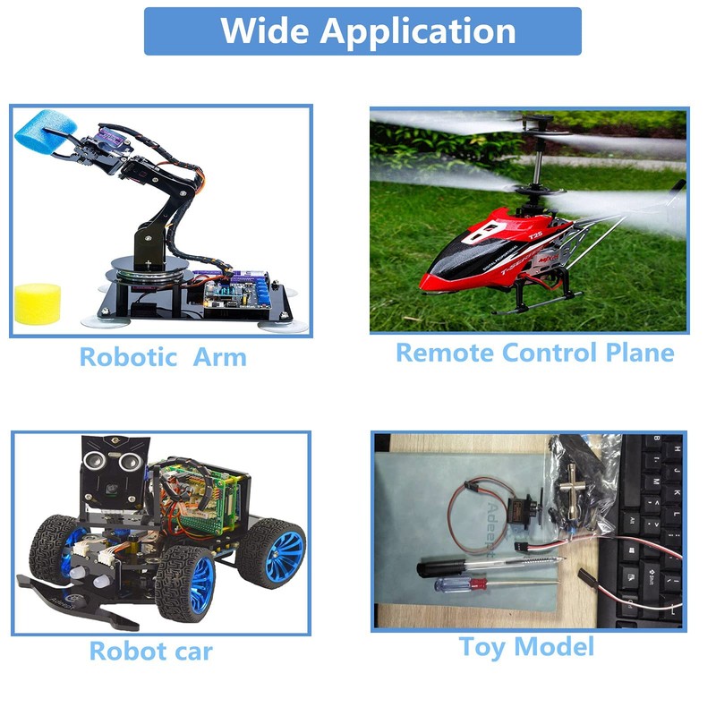 Adeept AD002 8 Pcs 90S 9G Micro Servo Motor, Metal