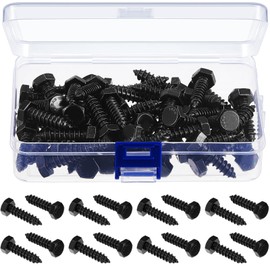 Blulu 60 Pcs 304 Hex Head Lag Screws Stainless Steel Lag Bolts for Wood Plain Finish Hexagon Head Wood Screws(Black, 5/16" x 1-1/4")