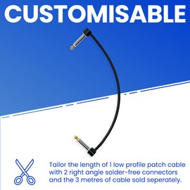 Crosby Solderless Pedalboard Cable Kit - 2 Pack of Gold Tip Connectors with Magnetic Screws Make 1 DIY Custom Patch Cable