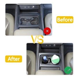 Bekantogy Car Cup Holder Coasters Center Console Cup Holder Insert Coaster Compatible with LR Defender 90 110 130 2020-2024 Models TPE Material Cup Holder Coaster, Black