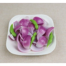 Kmiunty 20Pcs Artificial Vegetable Lifelike Onion Slice Fake Vegetable Model Photography Prop for Home Kitchen Party Decoration