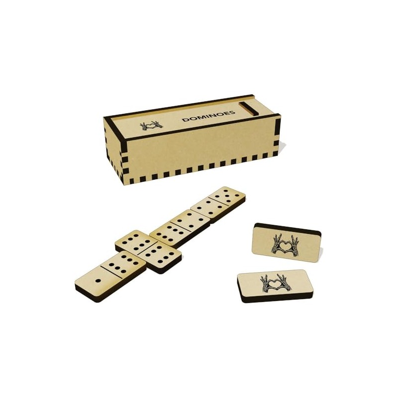 Azeeda 'Skeleton Hands Heart Sign' Domino Set & Box (DM00043962)
