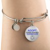 Adoption pendant adjustable bangle bracelet. Adoption gifts engraved jewelry for