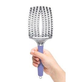 Olivia Garden FingerBrush Scalp-Hugging & Vented Combo Paddle Hair Brush (ionic & 100% boar bristles) FBCO-GD (Grande)