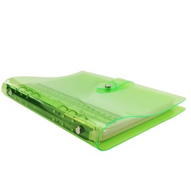 A6/A5 6 Holes, Colourful PVC Cover, Round Ring Binder with Snap Closure, Loose Leaf Binder, Personal Organiser (Sugar Coral, A6 combo)