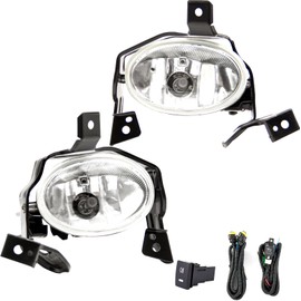 WEZEMLIGHT Fog Lights Assembly Replacement For Honda CRV 2010 2011 With H11 12V 55W Halogen Bulbs Included Switch And Wiring Kit OEM:08V31-SWA-1M003,08V31-SWA-1M004(Clear Lens)