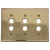 Triple Gang Brass Push Button Switch Plate