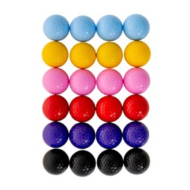 Thorza Colored Golf Balls - Multicolored Set of 24 for Kids Mini Golf, Putting Practice and Children Training