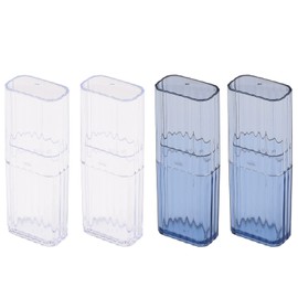 XNHIU 4 Pieces Portable Cotton Bud Storage Organizer Box Q-Tip Cotton Swabs Holder Dispenser Bathroom Cotton Balls Pads Storage Canisters for Cotton Swab, Organizing Cotton Ball,Cotton Round Pads