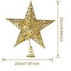 20cm Christmas Tree Topper, Gold Tree Topper Star Xmas Star