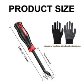 Heavy Duty Upholstery Staple Remover with Gloves, Chrome Vanadium Steel