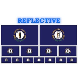 13 Pack Kentucky Flags | (x2) 4x2 inch, (x4) 2x1 inch, (x7) 1x.5 inch Flag Stickers | Country State Flags Pack Stickers for Cars, Trucks, Laptops, Bikes, Toolboxes, Skateboards, Windows and More