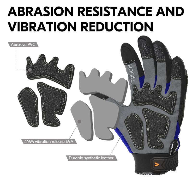 Vgo... 1 Pair of High Mechanical Work Gloves, for Heavy
