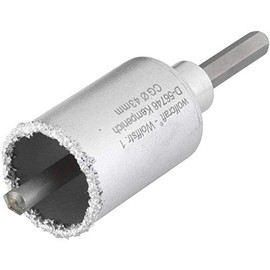 wolfcraft Bohrkrone, hartmetallbestreut, mit Spanndorn I 3894000 I Für Sanitär- und Elektroinstallationen in Mauerwerk und Stein, Schnitttiefe 55 mm