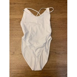 ASOS White SIZE US 2 Strappy Cross Back High Leg One Piece Swimsuit New