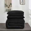 KAREVER Black Velvet Comforter Set - Cal King Flannel Bedding