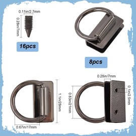 GORGECRAFT 1 Box 8Pcs Purse Suspension Clasp Metal Bag Connector with D Ring Bridge Hanger Handbag Chain Side Bags Chain Strap Buckle with Screw for Handbag DIY Keychain Lanyard Leather Craft Gunmetal