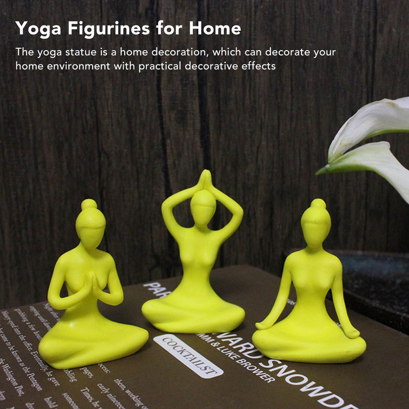 5 Pcs Yoga Statue Simple Style Yellow Attractive Decorative Durable