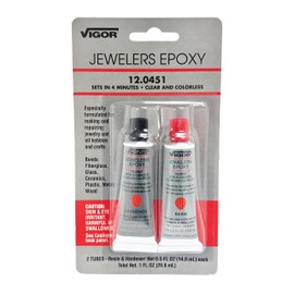 Vigor Jeweler's Epoxy 2 Step 12.0451 - Fast Setup Clear and Colorless - Resin and Hardener