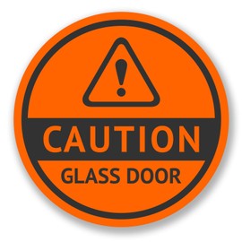 2 x 10cm Warning Caution Glass Door Vinyl Stickers Shop Sign Safety Patio #6523 (10cm x 10cm)