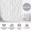 Punkray Polyester Shower Curtain Grey and White Striped for Bathroom
