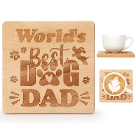 HOWAF Dog Dad Gifts for Fathers Day, Dog Dad Coaster Worlds Best Dog Dad Coaster, Best Dog Dad Gifts from The Dog for Father's Day, Dog Dad Birthday Gifts, Christmas, Doggy Daddy Gifts