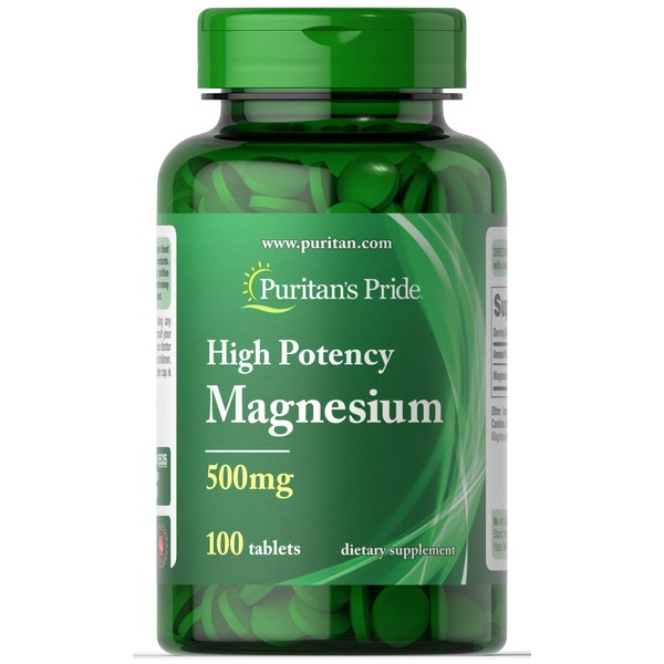 Puritan's Pride High Potency Magnesium Tablets, 500 mg, 100 Count