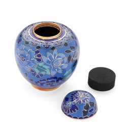 未来創想 ミニ骨壷 青花 七宝シリーズ C-05 納骨袋付き 手元供養