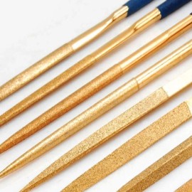 Juego Lima Escofina Diamante Joyeria 10pzas Acero 140mm Esculpir Tallar Bisuteria Artesania Kit Limatones Aguja Mango Ergonomico