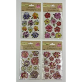 Crafter's Square Crafters Square Metallic Puffy Floral Stickers Lot of 4 Packs Gold Accent Flower