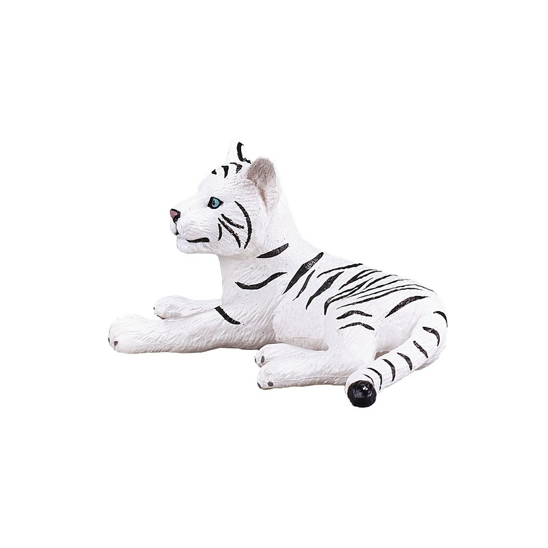 MOJO White Tiger cub Lying Down Toy Figure