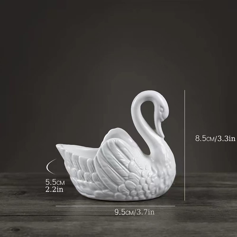 Xesagsnv White Swan Succulent Planter, Porcelain, Candle Holder (2 Pack)