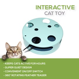Pets First CAT TOYS Interactive Toys For Cats. Cat Ball Bell Toy|Electric Smart Spinning Feather Cat Toy|Punching Ball Scratching Cat Board| Cat Scratcher Spinning Mouse Toy Exercise for Cats/Kitten