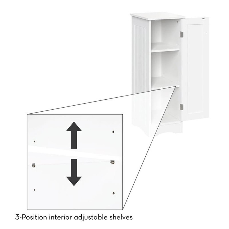RiverRidge Ashland Slim Linen Cabinet - White - Narrow Cabinet
