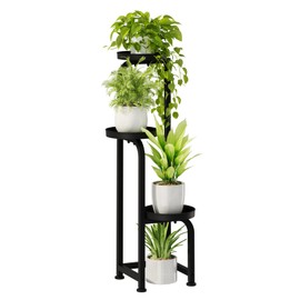 Bamworld Tall Plant Stand Indoor Outdoor, Corner Metal Flower Pot Stands for Multiple Plants, 3 Tier Heavy Duty Plant Shelf for Patio Garden Balcony Living Room Bedroom