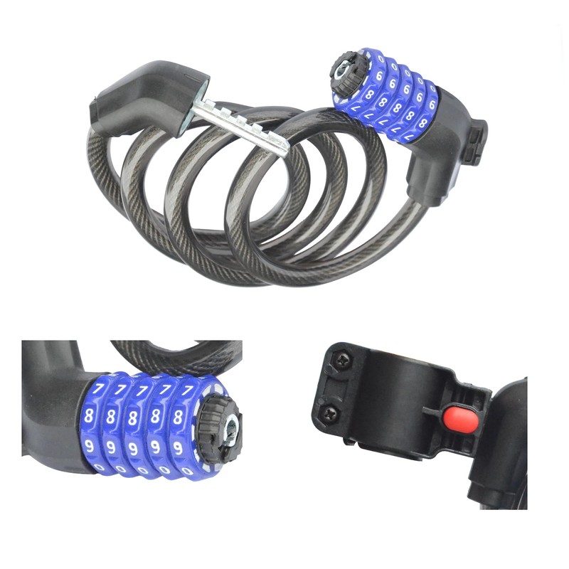 ZHEGE Wire Lock, Bicycle Key, 5-Digit Dial, Passcode, Security, Length