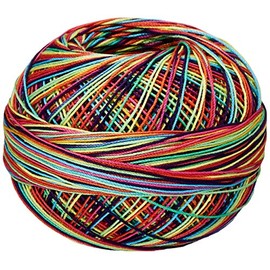 Handy Hands - Hilo de algodón Lizbeth de 210 yardas, 25 g, Rainbow Splash, HH20184